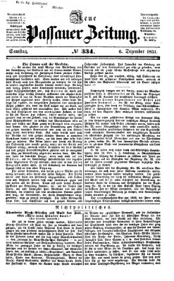 Neue Passauer Zeitung (Passauer Zeitung) Samstag 6. Dezember 1851