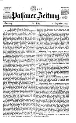 Neue Passauer Zeitung (Passauer Zeitung) Sonntag 7. Dezember 1851