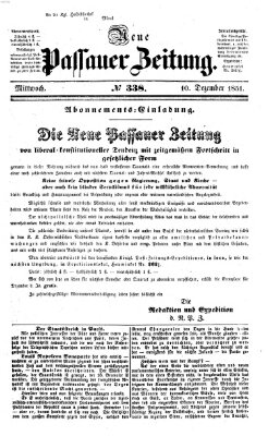 Neue Passauer Zeitung (Passauer Zeitung) Mittwoch 10. Dezember 1851