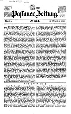 Neue Passauer Zeitung (Passauer Zeitung) Montag 15. Dezember 1851