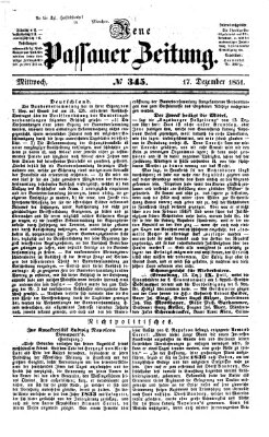 Neue Passauer Zeitung (Passauer Zeitung) Mittwoch 17. Dezember 1851