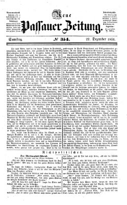 Neue Passauer Zeitung (Passauer Zeitung) Samstag 27. Dezember 1851