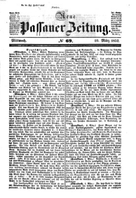 Neue Passauer Zeitung (Passauer Zeitung) Mittwoch 10. März 1852