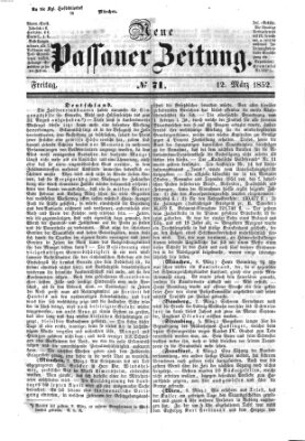 Neue Passauer Zeitung (Passauer Zeitung) Freitag 12. März 1852