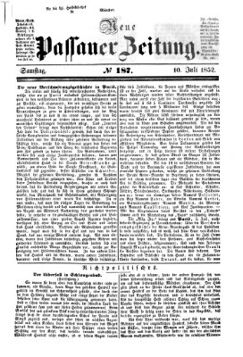 Neue Passauer Zeitung (Passauer Zeitung) Samstag 10. Juli 1852