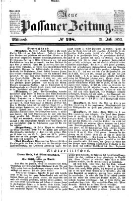 Neue Passauer Zeitung (Passauer Zeitung) Mittwoch 21. Juli 1852