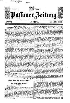 Neue Passauer Zeitung (Passauer Zeitung) Freitag 23. Juli 1852