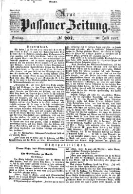 Neue Passauer Zeitung (Passauer Zeitung) Freitag 30. Juli 1852