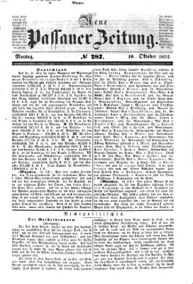 Neue Passauer Zeitung (Passauer Zeitung) Montag 18. Oktober 1852