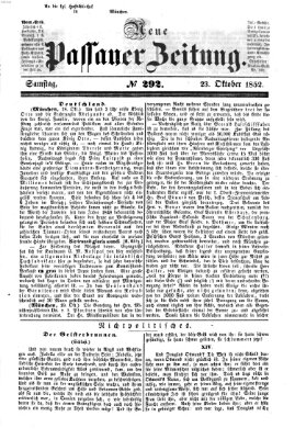 Neue Passauer Zeitung (Passauer Zeitung) Samstag 23. Oktober 1852