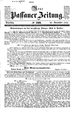 Neue Passauer Zeitung (Passauer Zeitung) Dienstag 23. November 1852