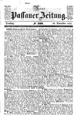 Neue Passauer Zeitung (Passauer Zeitung) Dienstag 30. November 1852