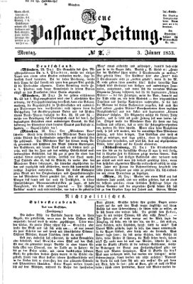 Neue Passauer Zeitung (Passauer Zeitung) Montag 3. Januar 1853