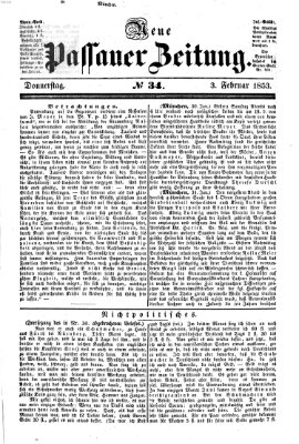 Neue Passauer Zeitung (Passauer Zeitung) Donnerstag 3. Februar 1853