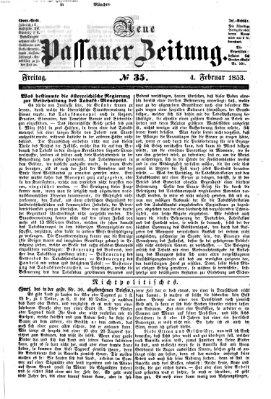 Neue Passauer Zeitung (Passauer Zeitung) Freitag 4. Februar 1853