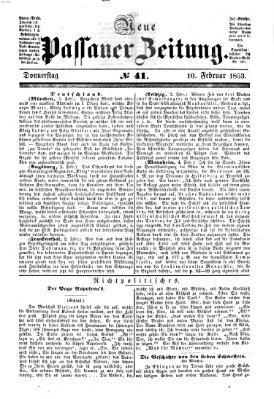 Neue Passauer Zeitung (Passauer Zeitung) Donnerstag 10. Februar 1853