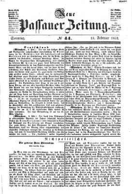 Neue Passauer Zeitung (Passauer Zeitung) Sonntag 13. Februar 1853