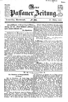 Neue Passauer Zeitung (Passauer Zeitung) Donnerstag 17. März 1853