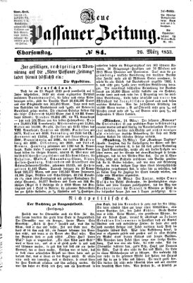 Neue Passauer Zeitung (Passauer Zeitung) Samstag 26. März 1853