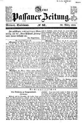 Neue Passauer Zeitung (Passauer Zeitung) Mittwoch 30. März 1853