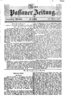 Neue Passauer Zeitung (Passauer Zeitung) Donnerstag 28. April 1853