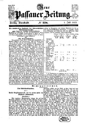 Neue Passauer Zeitung (Passauer Zeitung) Freitag 1. Juli 1853