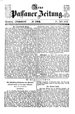 Neue Passauer Zeitung (Passauer Zeitung) Sonntag 17. Juli 1853