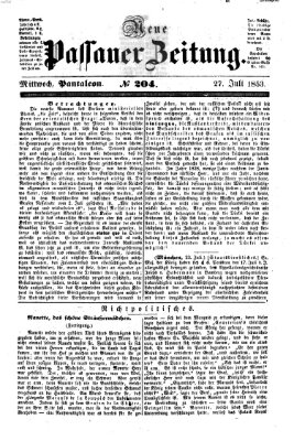 Neue Passauer Zeitung (Passauer Zeitung) Mittwoch 27. Juli 1853