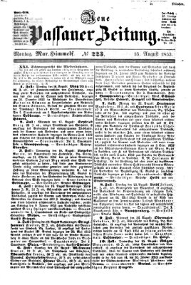 Neue Passauer Zeitung (Passauer Zeitung) Montag 15. August 1853