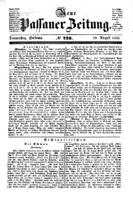 Neue Passauer Zeitung (Passauer Zeitung) Donnerstag 18. August 1853