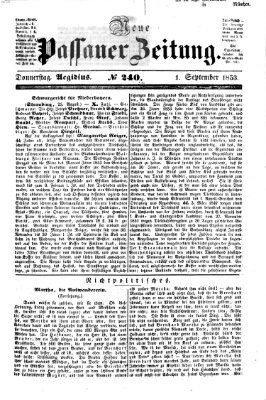 Neue Passauer Zeitung (Passauer Zeitung) Donnerstag 1. September 1853