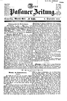 Neue Passauer Zeitung (Passauer Zeitung) Donnerstag 8. September 1853