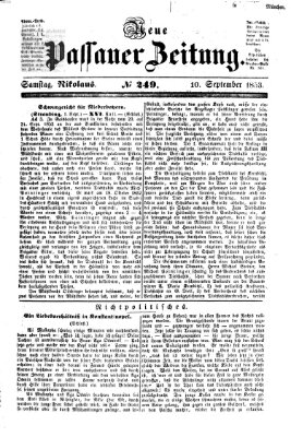 Neue Passauer Zeitung (Passauer Zeitung) Samstag 10. September 1853