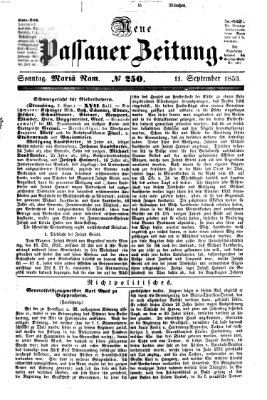 Neue Passauer Zeitung (Passauer Zeitung) Sonntag 11. September 1853