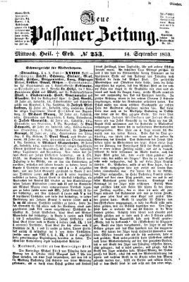 Neue Passauer Zeitung (Passauer Zeitung) Mittwoch 14. September 1853