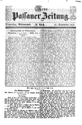 Neue Passauer Zeitung (Passauer Zeitung) Donnerstag 15. September 1853