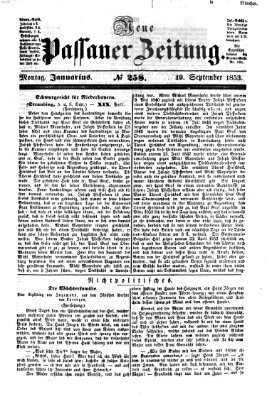 Neue Passauer Zeitung (Passauer Zeitung) Montag 19. September 1853