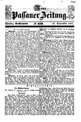 Neue Passauer Zeitung (Passauer Zeitung) Dienstag 20. September 1853