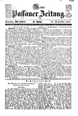 Neue Passauer Zeitung (Passauer Zeitung) Sonntag 25. September 1853