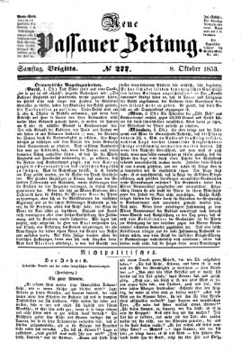 Neue Passauer Zeitung (Passauer Zeitung) Samstag 8. Oktober 1853