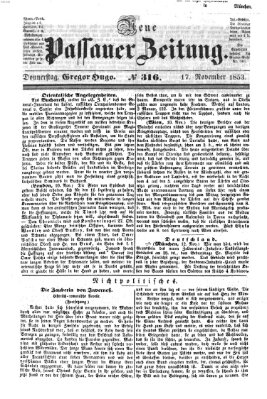 Neue Passauer Zeitung (Passauer Zeitung) Donnerstag 17. November 1853