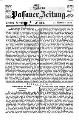 Neue Passauer Zeitung (Passauer Zeitung) Sonntag 27. November 1853