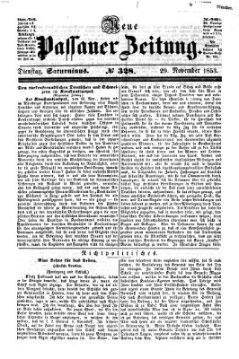 Neue Passauer Zeitung (Passauer Zeitung) Dienstag 29. November 1853