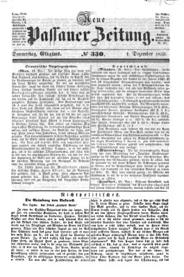 Neue Passauer Zeitung (Passauer Zeitung) Donnerstag 1. Dezember 1853