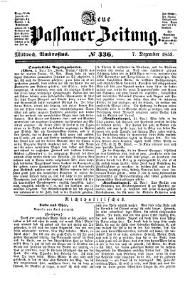 Neue Passauer Zeitung (Passauer Zeitung) Mittwoch 7. Dezember 1853