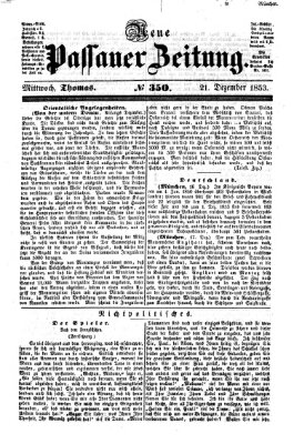 Neue Passauer Zeitung (Passauer Zeitung) Mittwoch 21. Dezember 1853