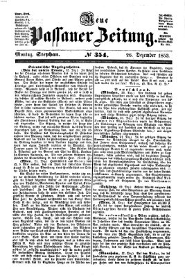 Neue Passauer Zeitung (Passauer Zeitung) Montag 26. Dezember 1853