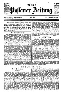 Neue Passauer Zeitung (Passauer Zeitung) Donnerstag 12. Januar 1854