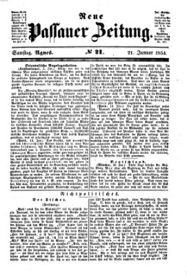 Neue Passauer Zeitung (Passauer Zeitung) Samstag 21. Januar 1854