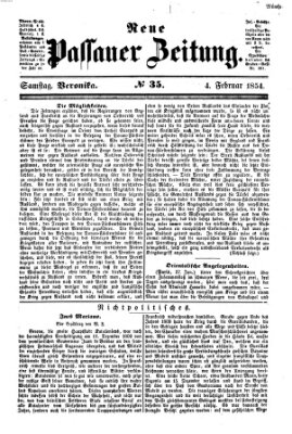 Neue Passauer Zeitung (Passauer Zeitung) Samstag 4. Februar 1854